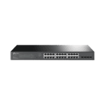 Switch PoE JetStream SDN Administrable 24 puertos 10/100/1000 Mbps + 4 puertos SFP, 24 puertos PoE, 250W, administración centralizada OMADA SDN TLSG2428P-LAT-IZQ-l