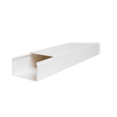 Canaleta TMK-4577 en PVC Blanco Autoextinguible: Solución Segura y Estética para Entornos Interiores, con Gran Capacidad de Resguardo de Cables, Medidas : 45 mm x 77 mm x 2.5 m (5500-01250)