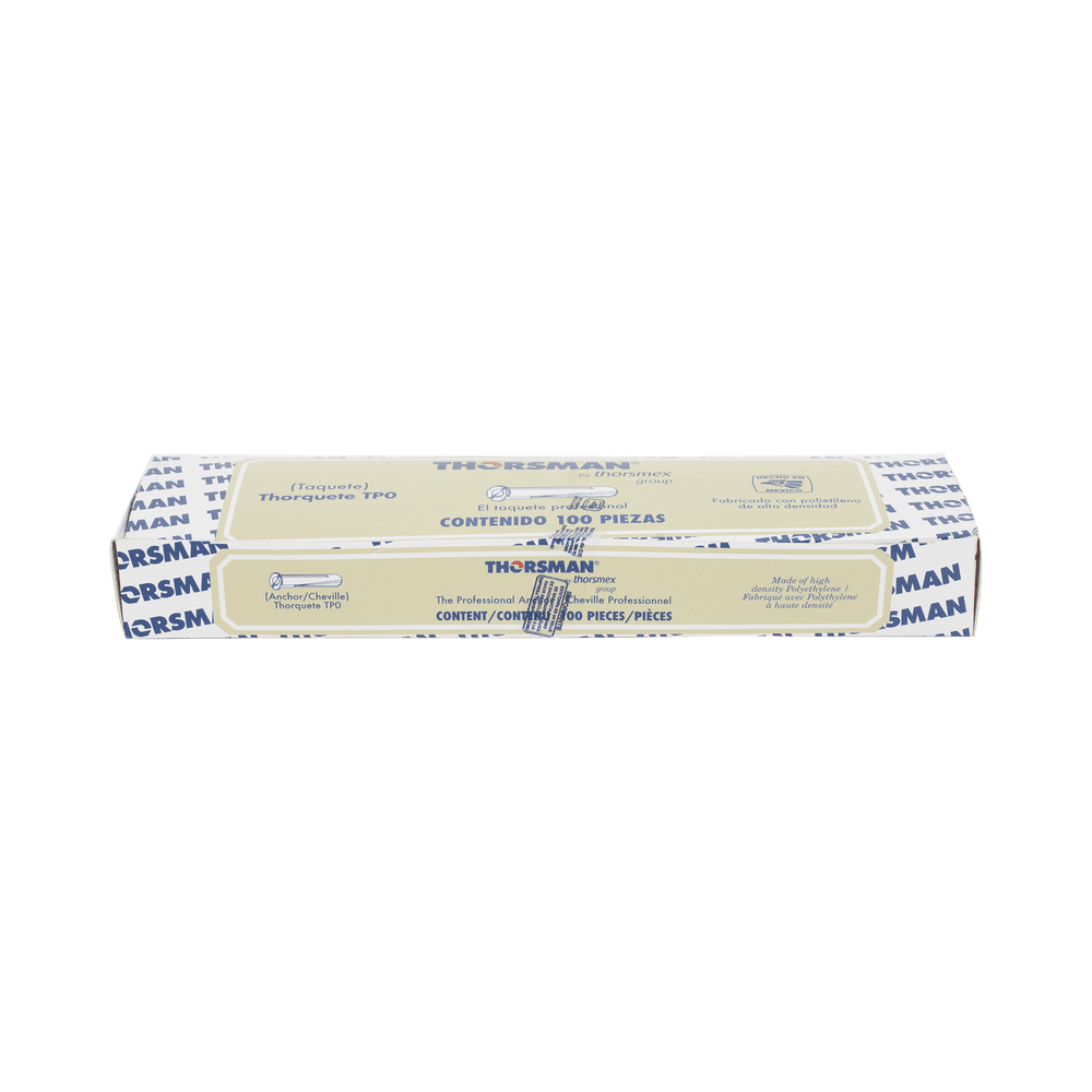 TP0-AD-3-l Taquete blanco 3/16" para tornillo 8mm x 3/4" (100pzs) (1101-01100) TP-0 4