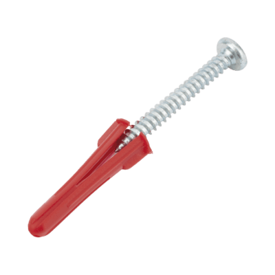 Paquete Con 10 Taquetes Rojos de 1/4" y 10 tornillos 10 x 1 1/2" (4.82 x 38 mm) (1103-05002)