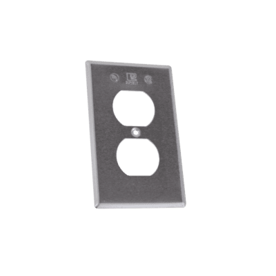 Tapa rectangular para contacto dúplex de aluminio tipo RR a prueba de intemperie.