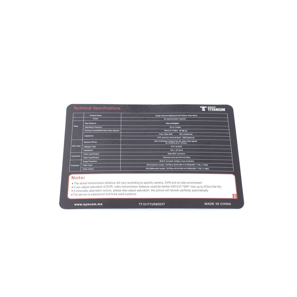 TT101FTURBOEXT-AD-3-l Kit de Transceptores (Baluns) para EXTERIOR TurboHD Hasta 4K HD-TVI / HD-CVI / AHD / CVBS / COAXITRON / AUDIO POR COAXITRON / Menu OSD / CONECTORES 100% COBRE / Con Cable RF Blindado. Distancia de hasta 200 m en 4K. Calidad PREMIUM TT-101-F-TURBO-EXT 7