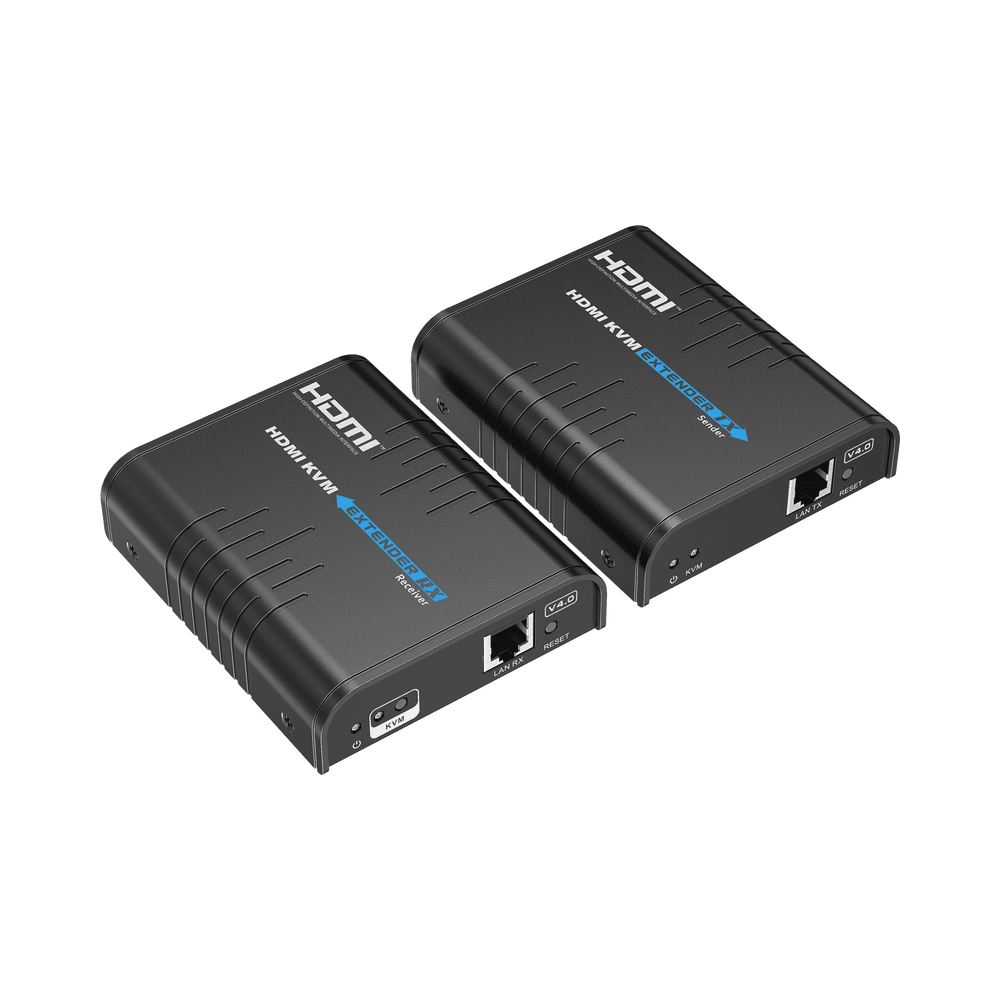 TT373KVM4.0-LAT-IZQ-l Kit extensor KVM (HDMI y USB) hasta 120 metros / Resolución 1080P @ 60 Hz / Soporta STP y UTP CAT6 / Soporta Switch Gigabit para control KVM múltiple / Soporta hasta 253 receptores / Transmite el Video y Controla tu DVR vía USB TT373KVM4.0 3