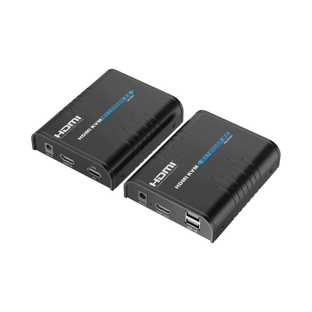 TT373KVM4.0-l Kit extensor KVM (HDMI y USB) hasta 120 metros / Resolución 1080P @ 60 Hz / Soporta STP y UTP CAT6 / Soporta Switch Gigabit para control KVM múltiple / Soporta hasta 253 receptores / Transmite el Video y Controla tu DVR vía USB TT373KVM4.0 1