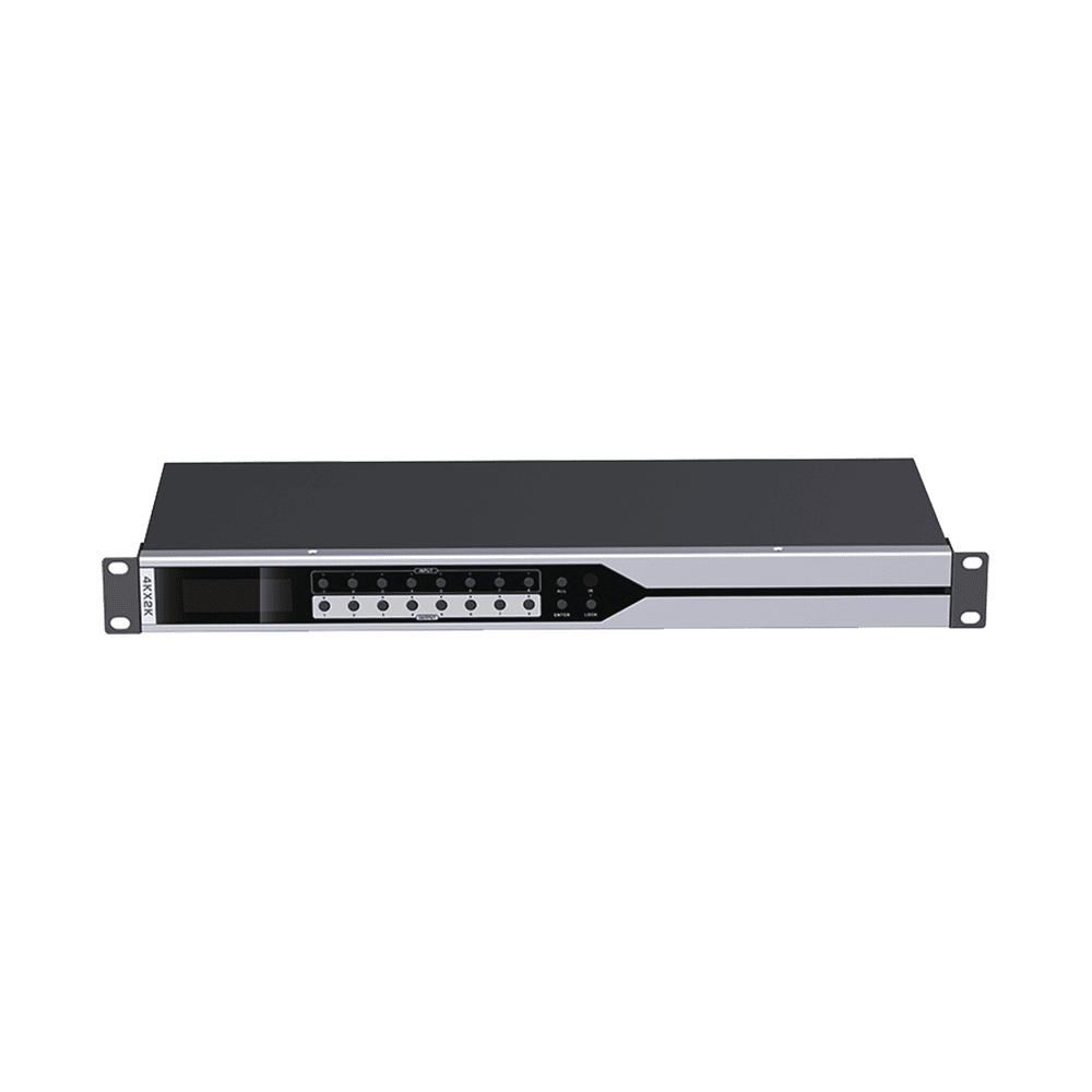 TT818-FRENTE-l MATRICIAL DE VIDEO HDMI 8 x 8 / 8 Entradas y 8 Salidas en HDMI / 4K @ 30Hz / 10.2 Gbps / HDMI 1.4 / HDCP 1.4 / 3D / Conmutación por Botón, RS232 o Control Remoto / IDEAL PARA CENTROS DE MONITOREO, COMPARACION Y ANALISIS. TT818 2