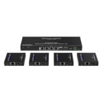 Kit Divisor y Extensor HDMI | 1x4 | Hasta 70 m |Resolución 4K @ 60 Hz | Cat 6/6a/7 | IPCOLOR | CERO LATENCIA | Puerto S/PDIF | EDID | RS232 | Salida Loop / PoC TT824N-FRENTE-l