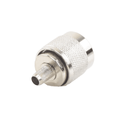 Conector N Macho para 75 Ohm de Anillo Plegable para Cable RG-59, Niquel/Oro/Teflón