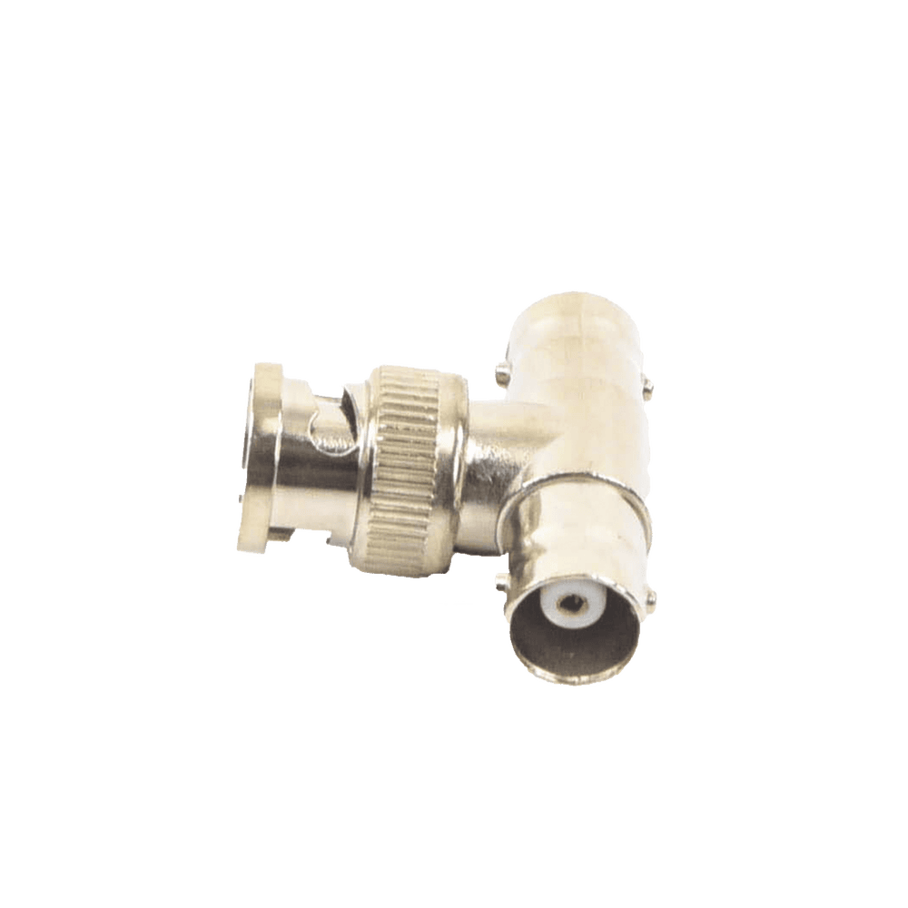 TTRG12-AD-1-l Adaptador en T para 75 Ohm de Conector BNC Macho a Doble BNC Hembra, Níquel/ Oro/ Teflón. TT-RG-12 2