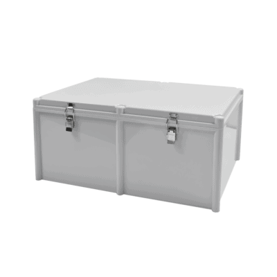 Gabinete Plástico para Exterior (IP65) de 560 X 380 x 265 mm Cierre por broche.