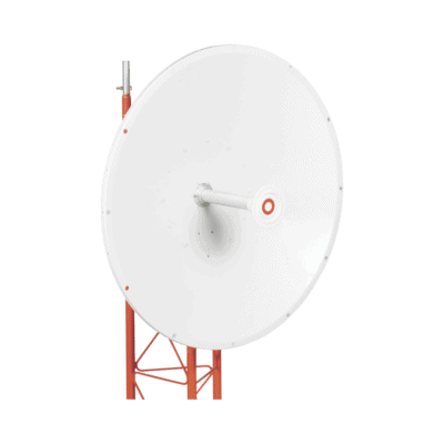 Antena direccional de 3ft, 4.9 a 6.5 GHz, Ganancia 34 dBi, Conectores N-hembra, Polarización doble, incluye montaje para torre o mástil