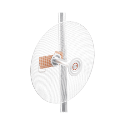 Antena direccional con diseño aerodinámico para minimiza la resistencia al viento, Ganancia de 30 dBi,  frecuencia (4.9 - 6.5 GHz), Polarización doble, incluye montaje para torre o mástil