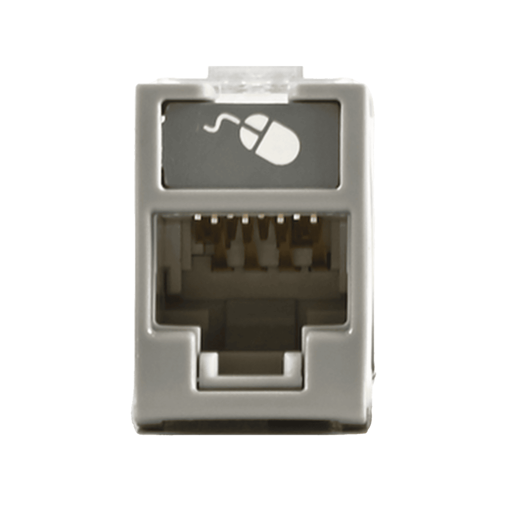 U5H04NS-l Jack Ultramax Cat5e, UTP, Montaje Híbrido en Placa de Pared (Plano y Angulado), Color Gris, Punch Down U5-H04NS 1