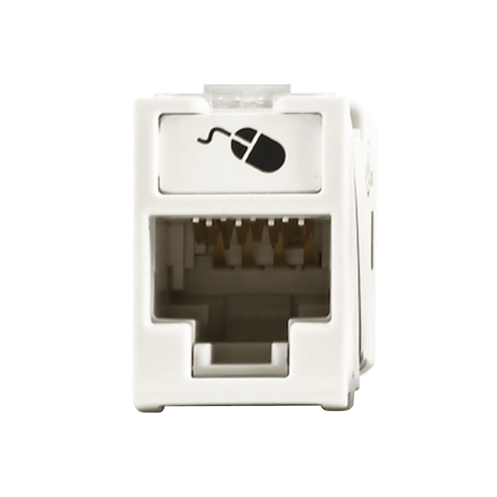U6AH02NS-l Jack Ultramax Cat6A, UTP, Montaje Híbrido en Placa de Pared (Plano y Angulado), Color Blanco, Punch Down U6A-H02NS 1