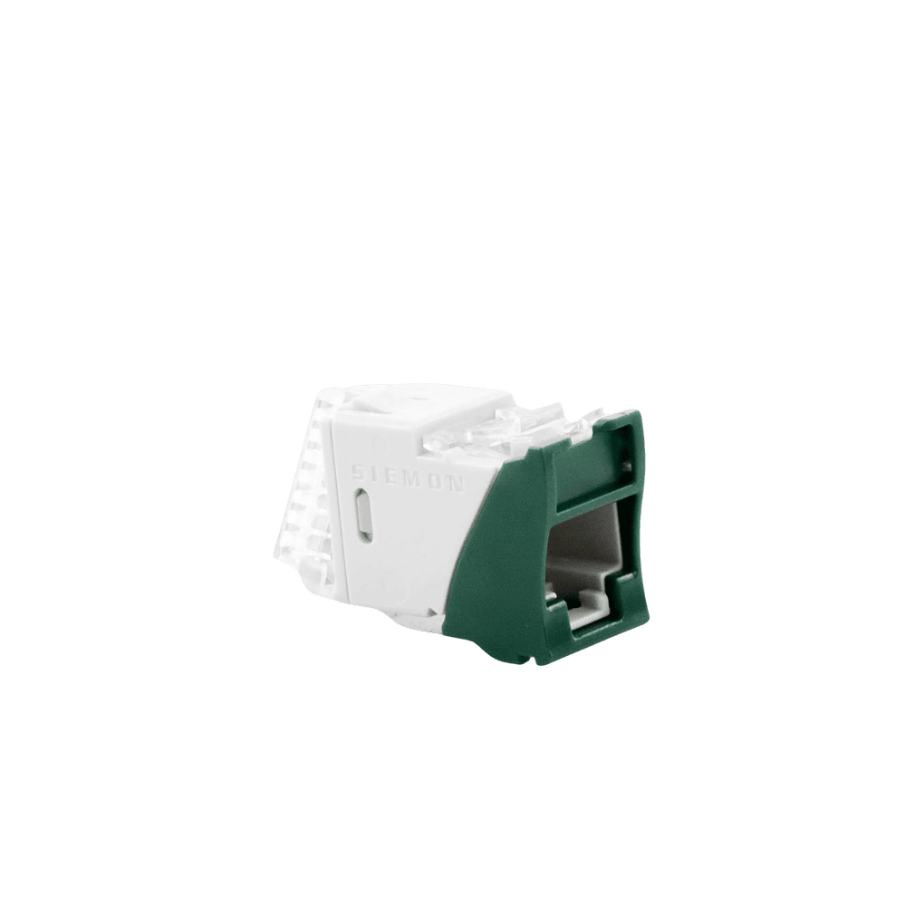 U6AH07NS-AD-1-l Jack Ultramax Cat6A, UTP, Montaje Híbrido en Placa de Pared (Plano y Angulado), Color Verde, Punch Down U6A-H07NS 2