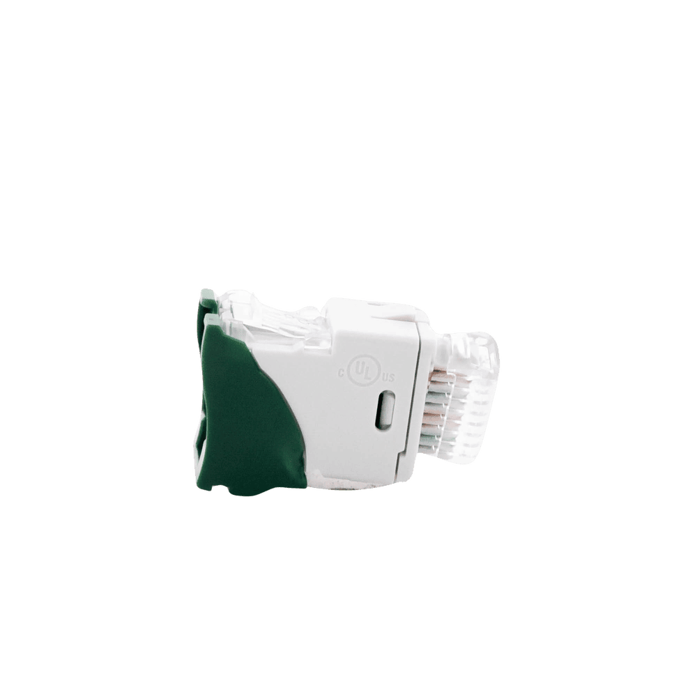 U6AH07NS-AD-2-l Jack Ultramax Cat6A, UTP, Montaje Híbrido en Placa de Pared (Plano y Angulado), Color Verde, Punch Down U6A-H07NS 3