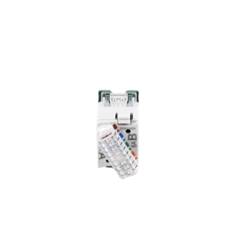 U6AH07NS-AD-3-l Jack Ultramax Cat6A, UTP, Montaje Híbrido en Placa de Pared (Plano y Angulado), Color Verde, Punch Down U6A-H07NS 4