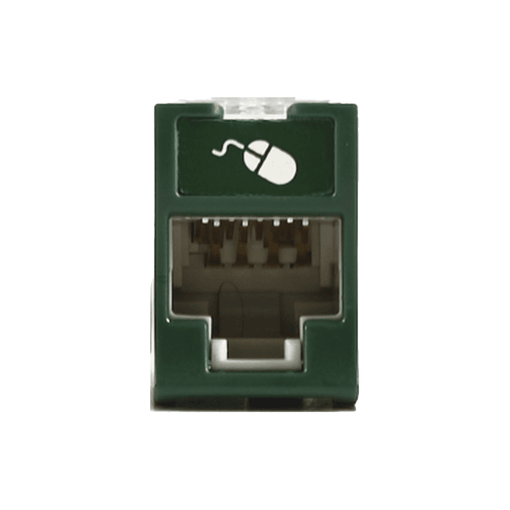 U6AH07NS-l Jack Ultramax Cat6A, UTP, Montaje Híbrido en Placa de Pared (Plano y Angulado), Color Verde, Punch Down U6A-H07NS 1