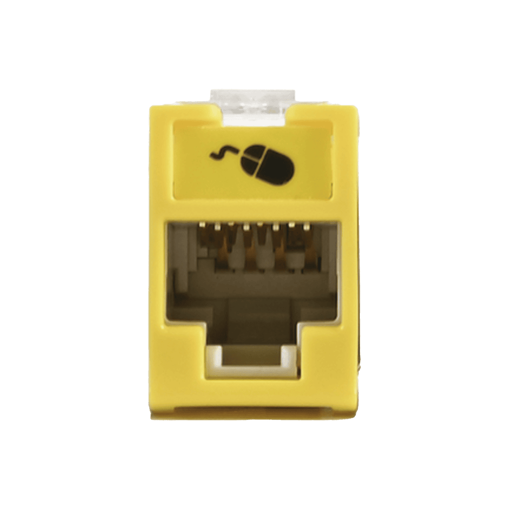 U6H05NS-l Jack Ultramax Cat6, UTP, Montaje Híbrido en Placa de Pared (Plano y Angulado), Color Amarillo, Punch Down U6-H05NS 1
