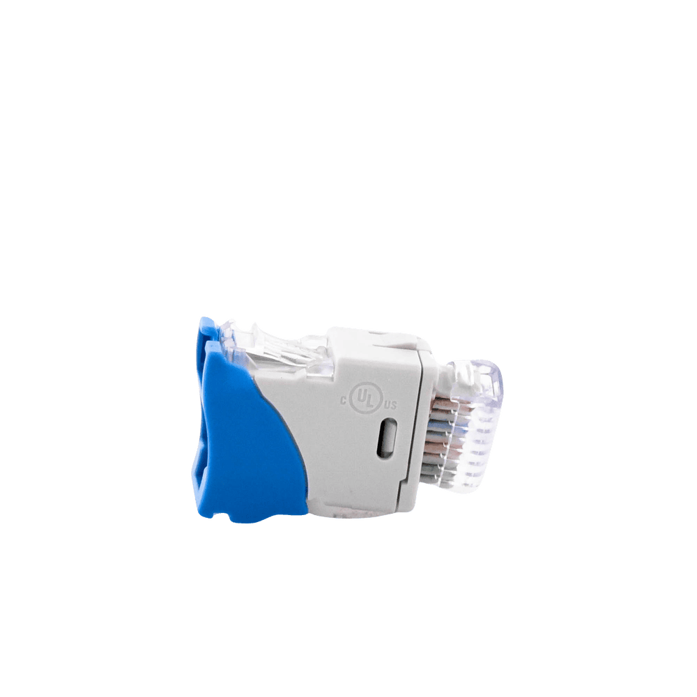 U6H06NS-AD-4-l Jack UltraMAX Cat6, UTP, Montaje Híbrido en Placa de Pared (Plano y Angulado), Color Azul, Punch Down U6-H06NS 5