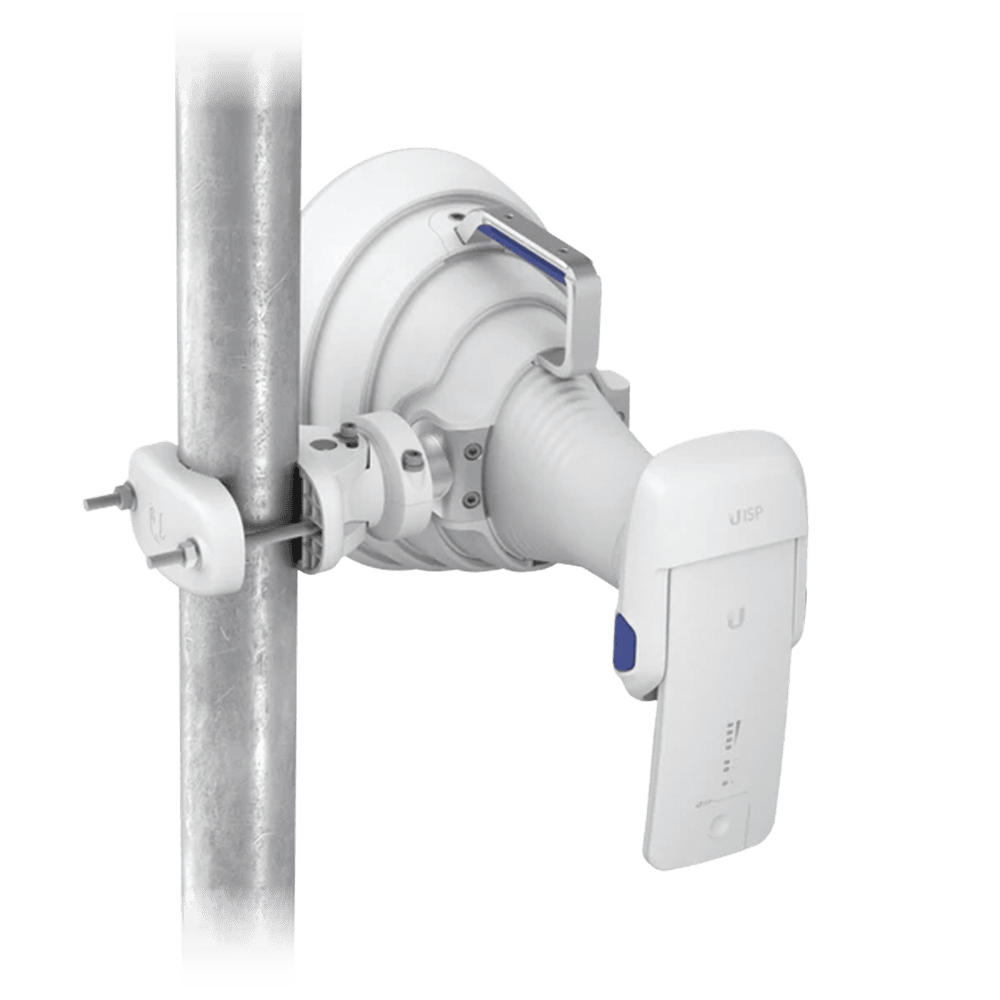 UISPHORN-AD-4-l Antena Sectorial 30° tipo Horn para Multipunto, 19.5 dBi. Rango extendido 5.15 - 6.875 GHz. Alto aislamiento al ruido. Compatible solo con AF5XHD, RP5ACGEN2 y LTURocket UISP-HORN 8
