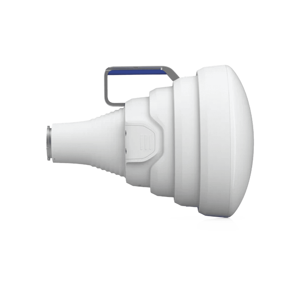 UISPHORN-LAT-IZQ-l Antena Sectorial 30° tipo Horn para Multipunto, 19.5 dBi. Rango extendido 5.15 - 6.875 GHz. Alto aislamiento al ruido. Compatible solo con AF5XHD, RP5ACGEN2 y LTURocket UISP-HORN 3