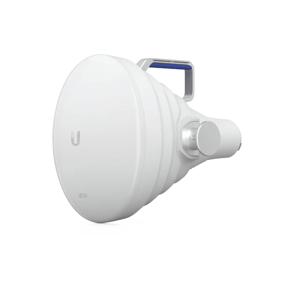 UISPHORN-l-1 Antena Sectorial 30° tipo Horn para Multipunto, 19.5 dBi. Rango extendido 5.15 - 6.875 GHz. Alto aislamiento al ruido. Compatible solo con AF5XHD, RP5ACGEN2 y LTURocket UISP-HORN 1