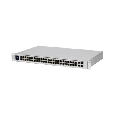 UniFi Switch USW-48-POE, Capa 2 de 48 puertos (32 puertos PoE 802.3af/at + 16 puertos Gigabit) + 4 puertos 1G SFP, 195W, pantalla informativa