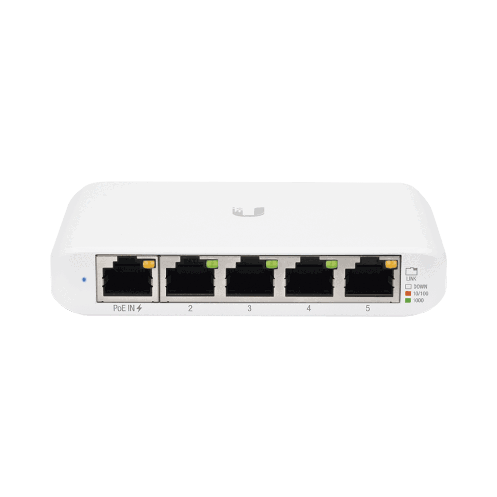 USWFLEXMINI-l-1 Switch UniFi Administrable Compacto de 5 Puertos 10/100/1000 Mbps, soporta entrada de PoE 802.3af/at USW-FLEX-MINI 1