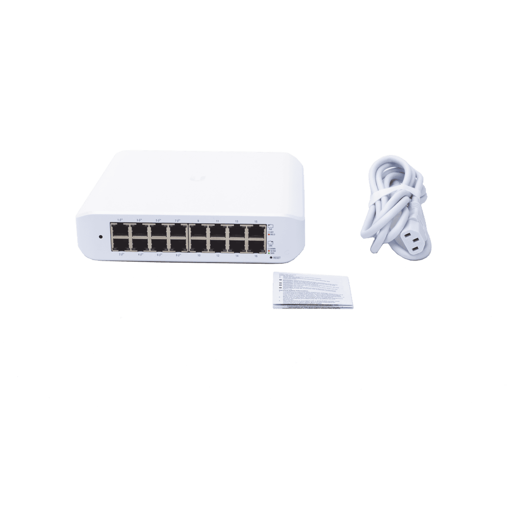 USWLITE16POE-AD-6-l Switch UniFi Lite Administrable PoE de 16 Puertos 10/100/1000 Mbps (8 puertos 802.3af/at), 45 W USW-LITE-16-POE 7