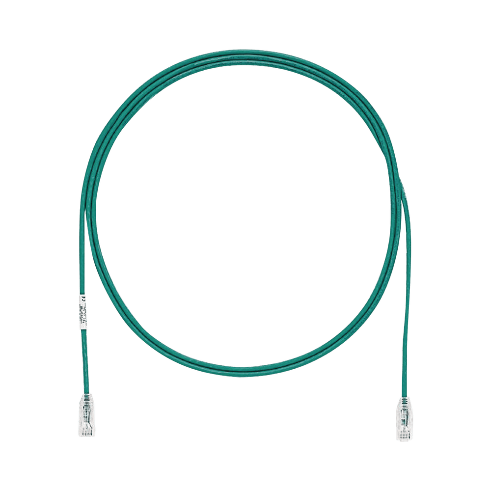 UTP28SP5GR-l Cable de Parcheo TX6, UTP Cat6, Diámetro Reducido (28AWG), Color Verde, 1.52 Metros (5 Pies) UTP28SP5GR 1