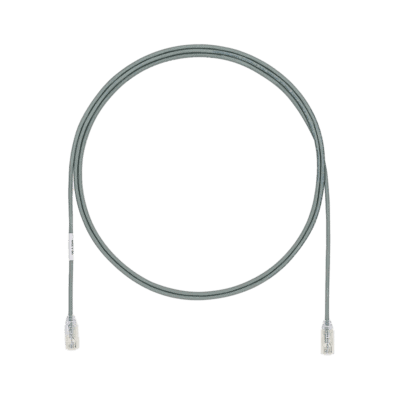 Cable de Parcheo TX6, UTP Cat6, Diámetro Reducido (28AWG), Color Gris, 1.52 Metros (5 Pies)
