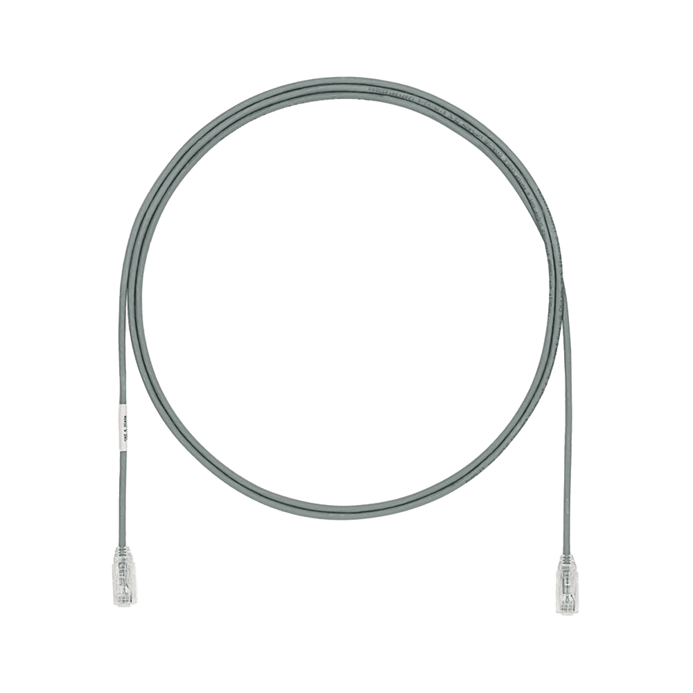 UTP28SP5GY-l Cable de Parcheo TX6, UTP Cat6, Diámetro Reducido (28AWG), Color Gris, 1.52 Metros (5 Pies) UTP28SP5GY 1