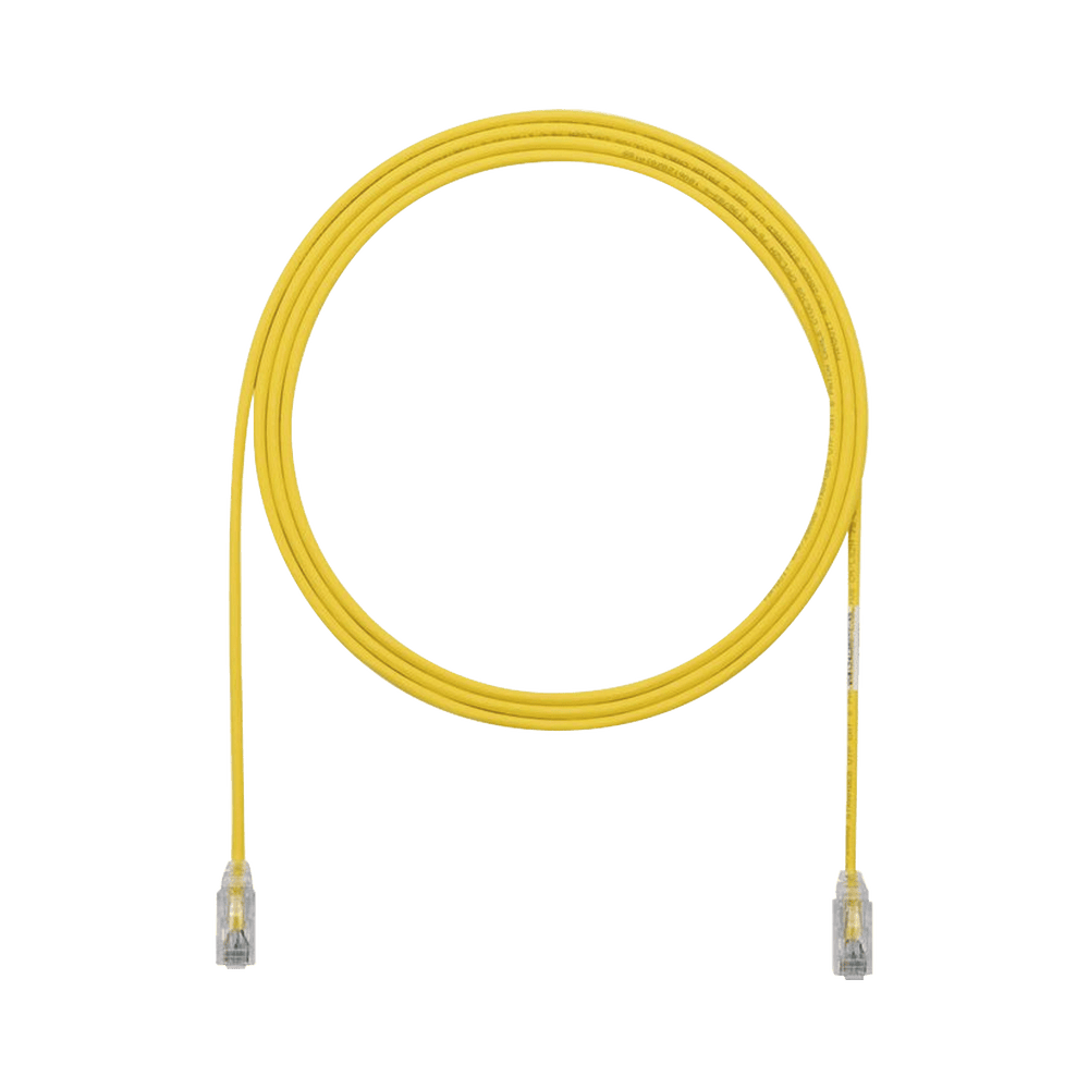 UTP28SP5YL-l Cable de Parcheo TX6, UTP Cat6, Diámetro Reducido (28AWG), Color Amarillo, 1.52 Metros (5 Pies) UTP28SP5YL 1