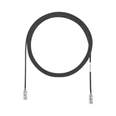 Cable de Parcheo TX6, UTP Cat6, Diámetro Reducido (28AWG), Color Negro, 2.13 Metros (7 Pies)