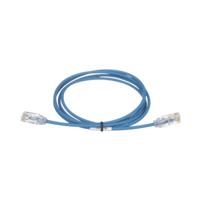 Cable de Parcheo TX6, UTP Cat6, Diámetro Reducido (28AWG), Color Azul, 2.13 Metros (7 Pies)