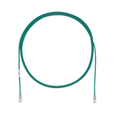 Cable de Parcheo TX6, UTP Cat6, Diámetro Reducido (28AWG), Color Verde, 2.13 Metros (7 Pies)