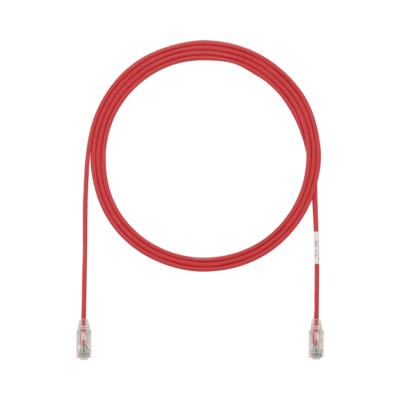 Cable de Parcheo TX6, UTP Cat6, Diámetro Reducido (28AWG), Color Rojo, 2.13 Metros (7 Pies)