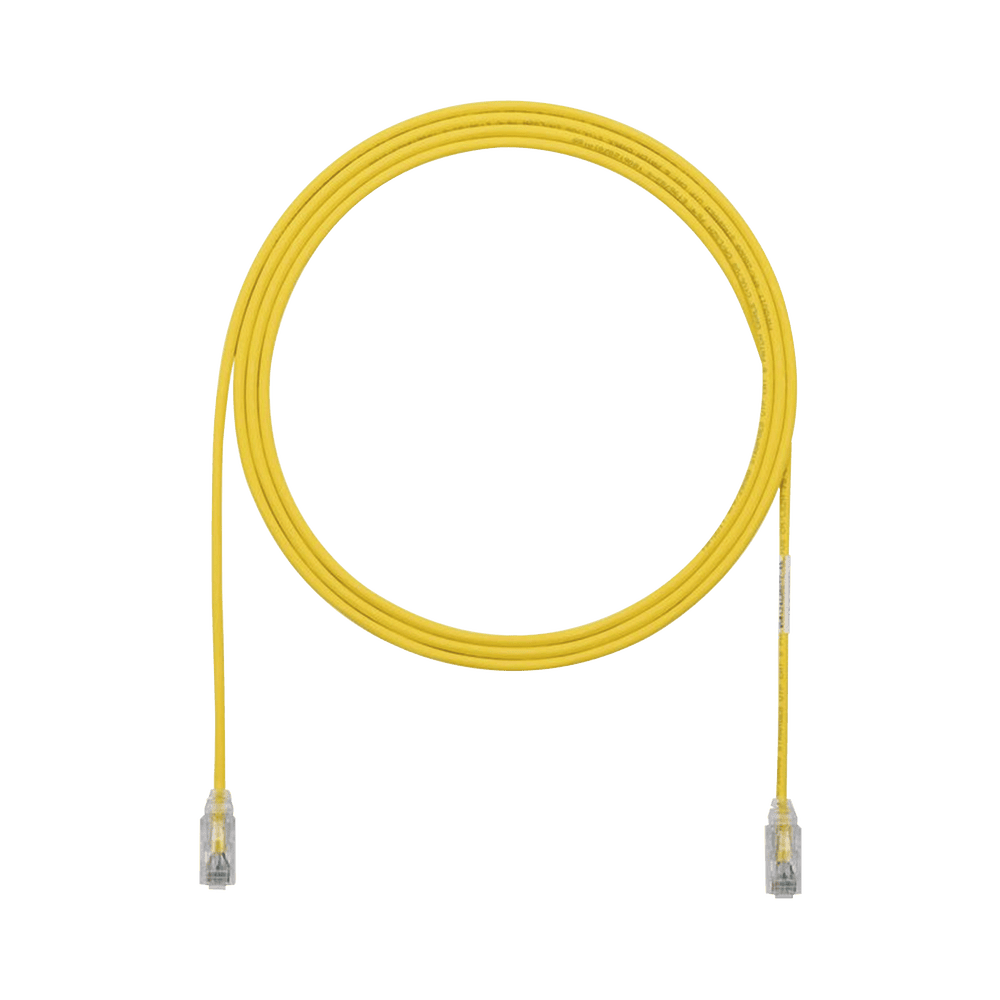 UTP28SP7YL-l Cable de Parcheo TX6, UTP Cat6, Diámetro Reducido (28AWG), Color Amarillo, 2.13 Metros (7 Pies) UTP28SP7YL 1