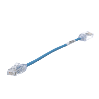 Cable de Parcheo TX6, UTP Cat6, Diámetro Reducido (28AWG), Color Azul, 20.2 cm (8 Pulgadas)