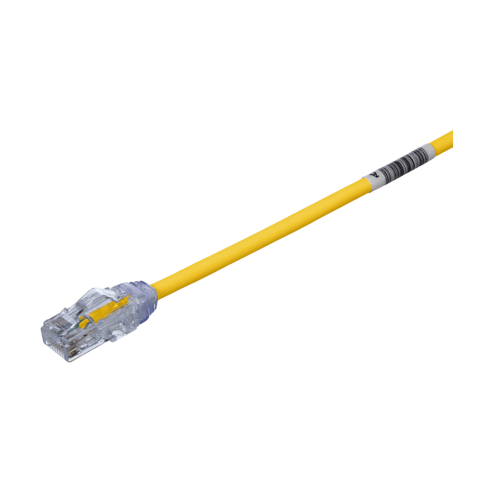 UTP28X1YL-l Cable de Parcheo UTP Cat6A, CM/LSZH, Diámetro Reducido (28AWG), Color Amarillo, 0.3 Metros (1 Pie) UTP28X1YL 1