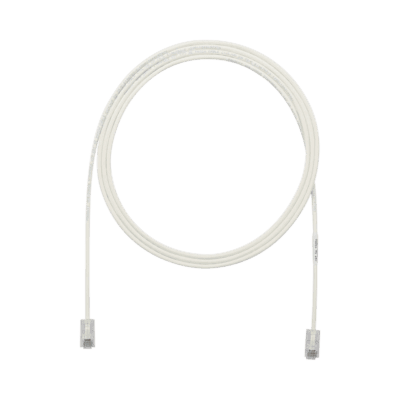 Cable de Parcheo UTP Cat6A, CM/LSZH, Diámetro Reducido (28AWG), Color Blanco Mate, 0.91 Metros (3 Pies)