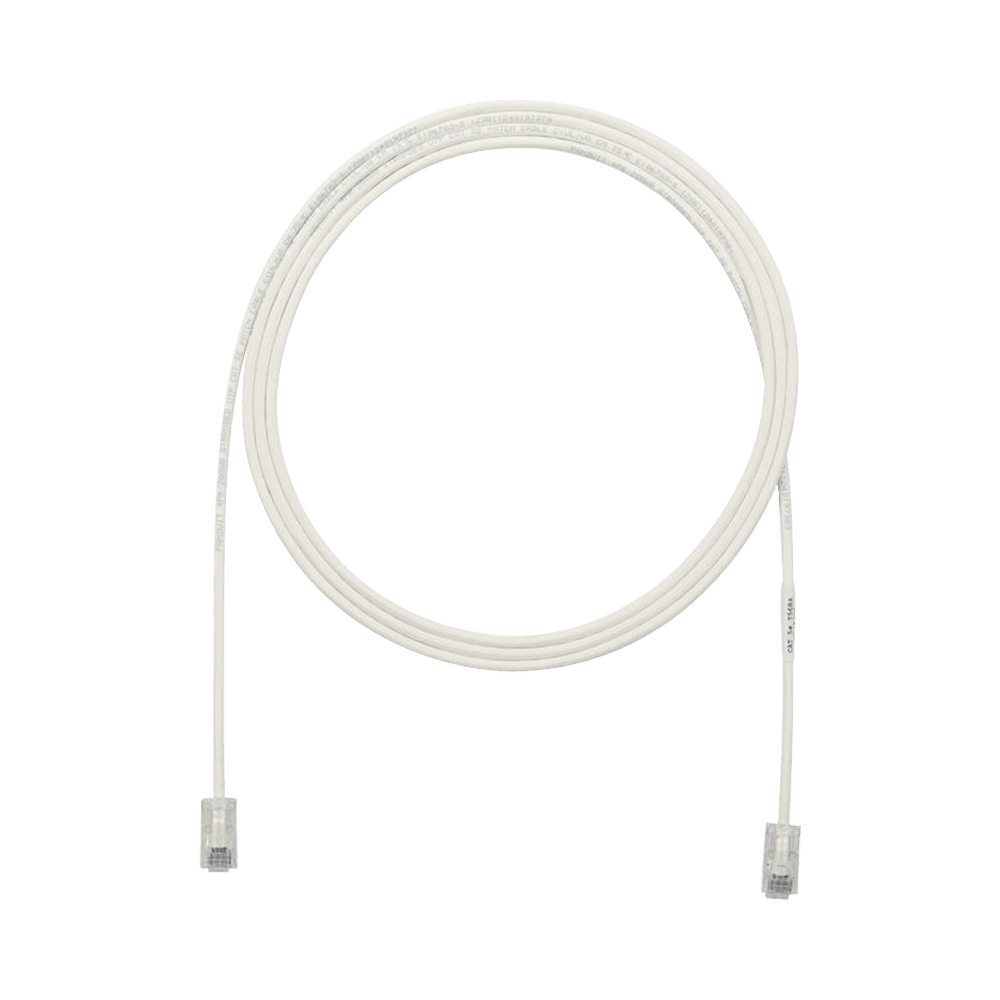 UTP28X3-l Cable de Parcheo UTP Cat6A, CM/LSZH, Diámetro Reducido (28AWG), Color Blanco Mate, 0.91 Metros (3 Pies) UTP28X3 1