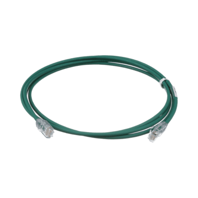 Cable de Parcheo UTP Cat6A, CM/LSZH, Diámetro Reducido (28AWG), Color Verde, 1.52 Metros (5 Pies)