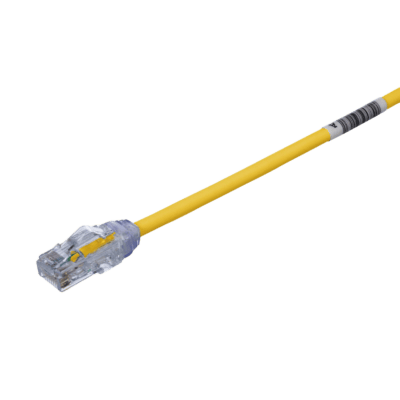 Cable de Parcheo UTP, Cat6A, Diámetro Reducido (28 AWG), CM/LSZH, Color Amarillo, 20.3 cm (8 Pulgadas)