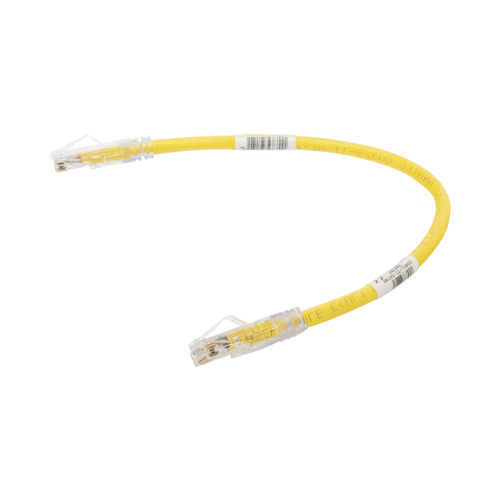 UTPSP1YLY-LAT-DER-l Cable de Parcheo TX6, UTP Cat6, 24 AWG, CM, Color Amarillo, 0.3 Metros (1 Pie) UTPSP1YLY 3