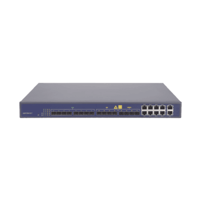 OLT de 8 puertos EPON con 16 puertos Uplink (8 puertos Gigabit Ethernet + 4 puertos SFP + 4 puertos SFP+), hasta 512 ONUs