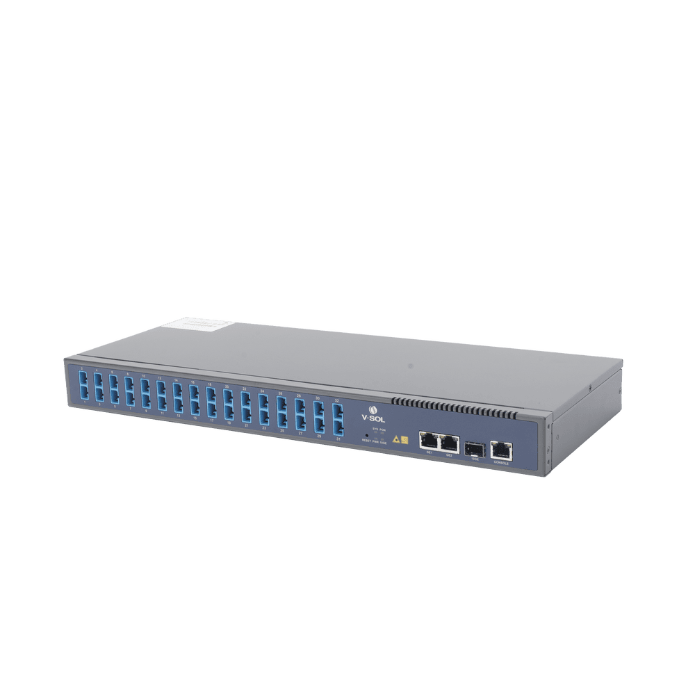 V1600GSO32-l OLT de 1 GPON puerto con Splitter de 1 a 32 SC/UPC Incluido + 3 puertos Uplink (2 puertos Gigabit Ethernet + 1 puerto SFP/SFP+) , hasta 128 ONUS V1600GS-O32 1
