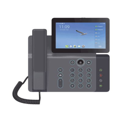 Videoteléfono IP inteligente Insignia, Android 9.0, 20 líneas SIP, pantalla a color 7" ajustable, Teclado de iluminación configurable, PoE, conferencia local de 10 vías.