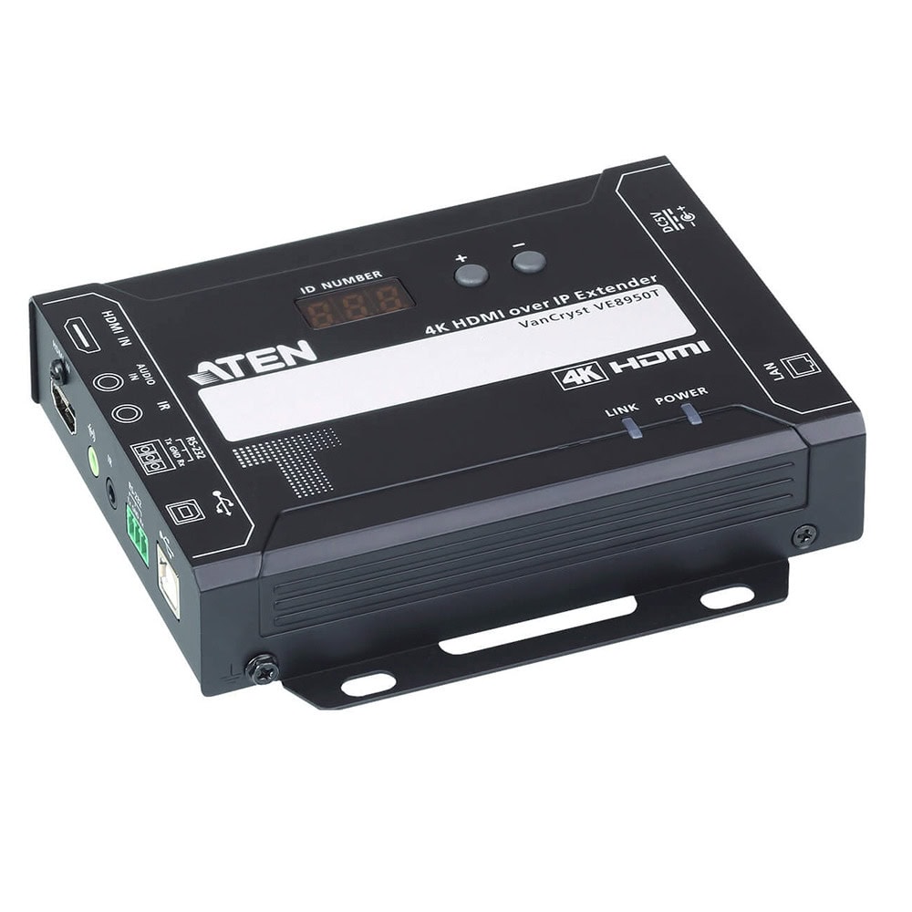VE8950T-AD-3-l Transmisor Video sobre IP HDMI | 4K Ultra HD 4096x2160 @ 30Hz | Compresión Lossless con Latencia Ultra Baja | PoE Integrado | Video Wall 8x8 | Control RS-232 e IR | Compatibilidad con Aplicación Móvil | Escalabilidad Ilimitada VE8950T 4