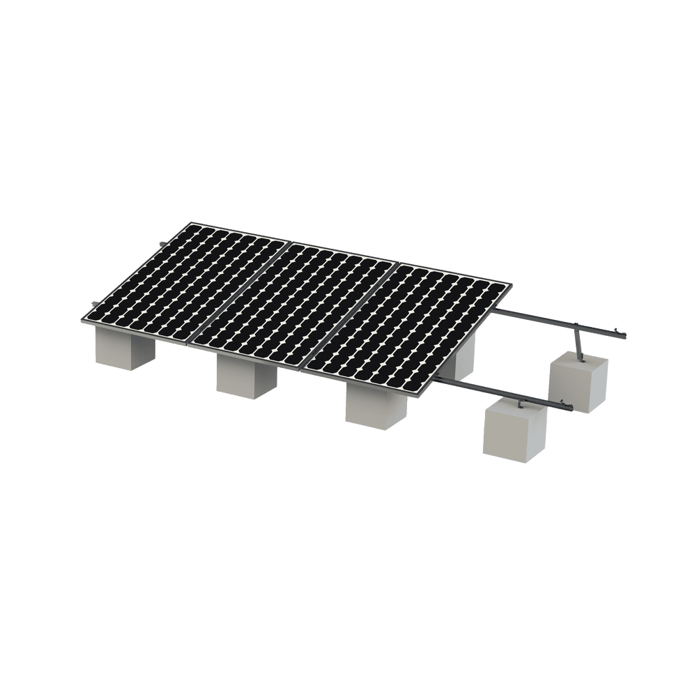 VEKTOR8R-AD-1-l Kit Montaje para 4 Módulos de 30-35 mm espesor / Riel No.8 / Vel. de Viento Máx. 136km/h / Ajustable 20° a 45° / 5400mm Longitud VEKTOR8R 2